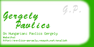gergely pavlics business card